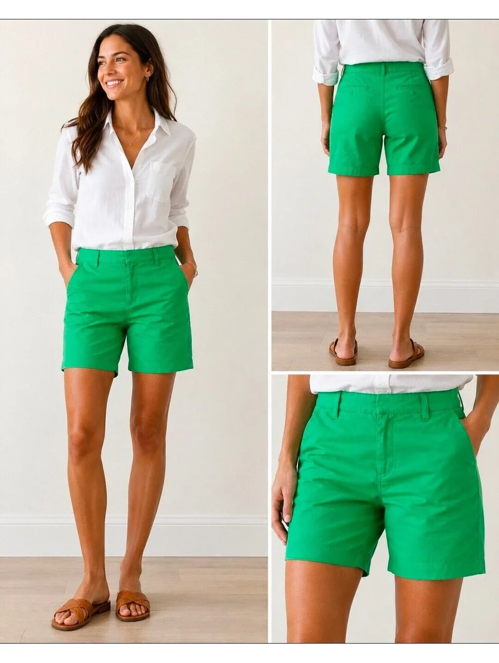 J.Crew Womens Size 00 Green Chino Bermuda Shorts 9